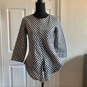 Zara Black and white gingham Top Size XS